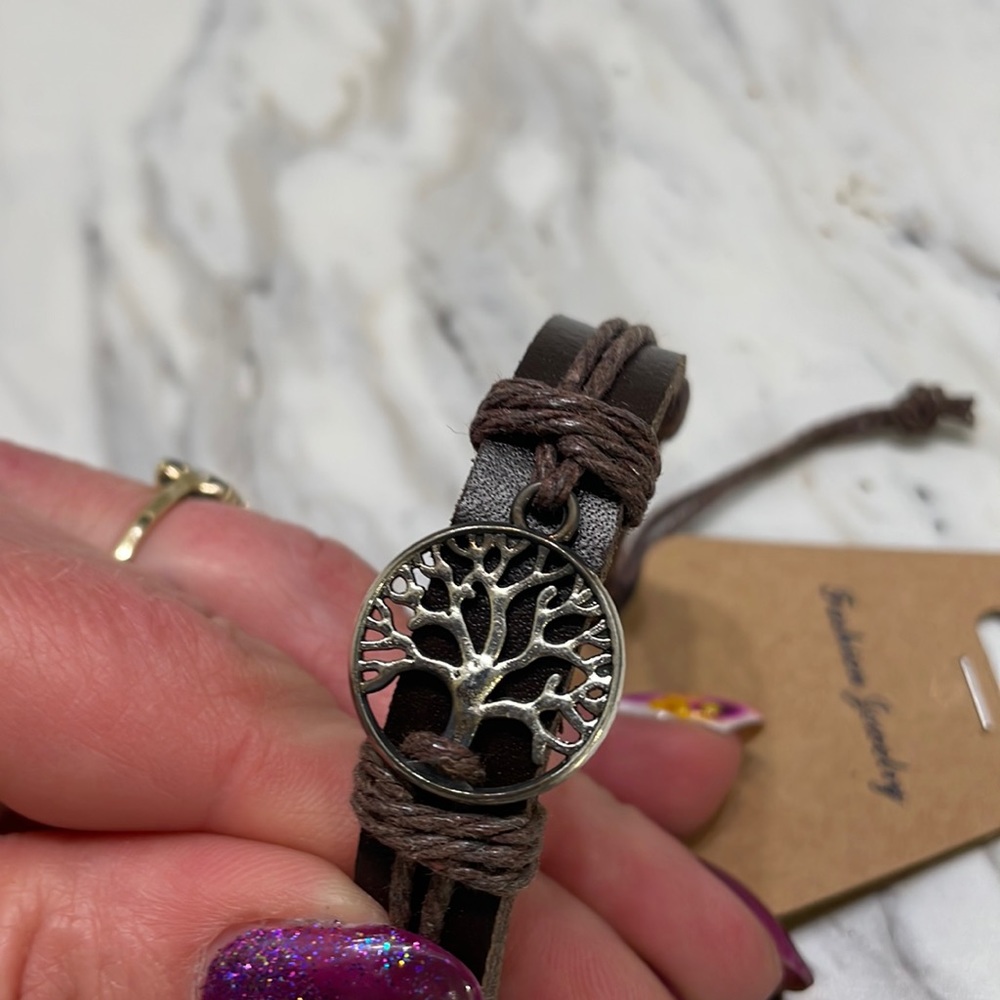 Tree of life genuine leather bracelet